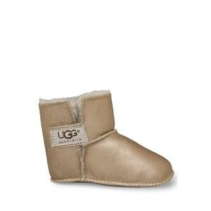 UGG Napa Baby Gold Metallic Sherpa Lined Velcro‎ Boots Booties